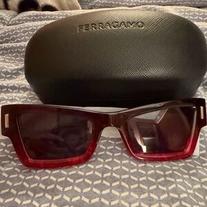 Salvatore Ferragamo Red Sunglasses. Brand new still in the case.